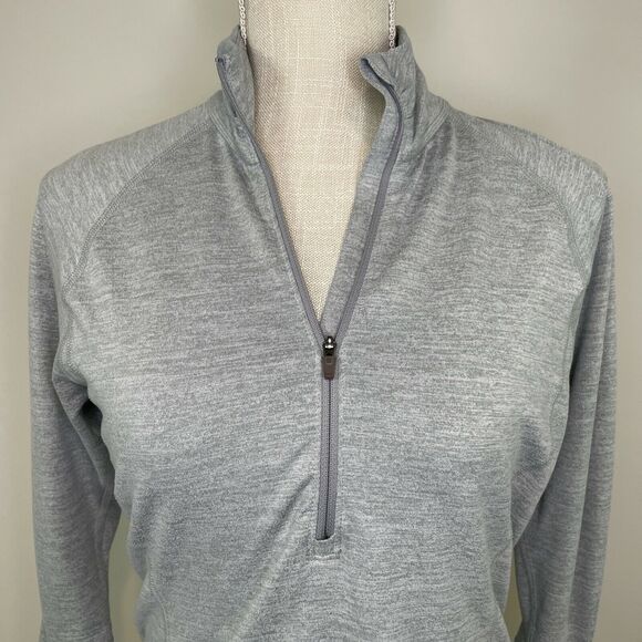 Lucy Gray 3/4 Zip Pullover Ruched Long Sleeve Women's Size Small Thumb Holes - Picture 5 of 10
